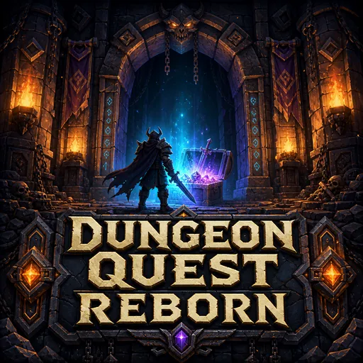 Dungeon Quest Reborn title screen compared to the classic game